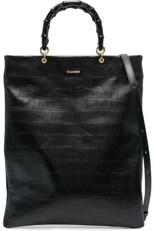 Jil Sander Torebki, Kobieta, Czarny, ONE SIZE, Skóra, Średnia torba Bamboo Shopper