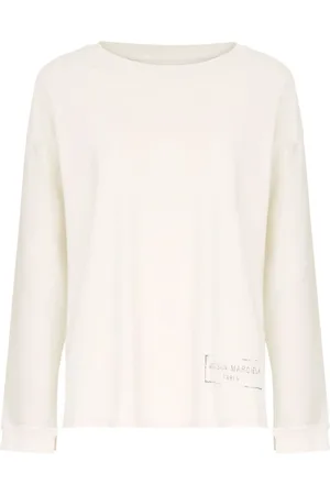 Maison Margiela Koszulki, Kobieta, Beżowy, M, Czarna koszulka dla kobiet