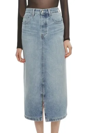 Tommy Hilfiger Spódnice, Kobieta, Niebieski, S, Bawełna, Spódnica jeansowa
