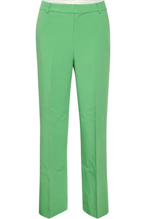 Part Two Spodnie, Kobieta, Zielony, XS, Poliester, Greenbriar Classic Wide-Leg Trousers