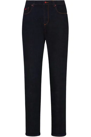 Kiton Jeansy, Kobieta, Niebieski, M, Bawełna, Dżinsy bawełniane Slim-Fit z wysokim stanem