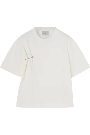 Halfboy Koszulki, Kobieta, Biały, M, Unikalny szczegół pinezki Oversized T-shirt