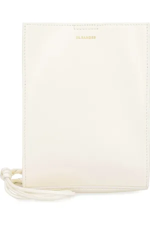 Jil Sander Torebki, Kobieta, Biały, ONE SIZE, Skóra, Skórzana torba crossbody z ozdobnymi węzłami