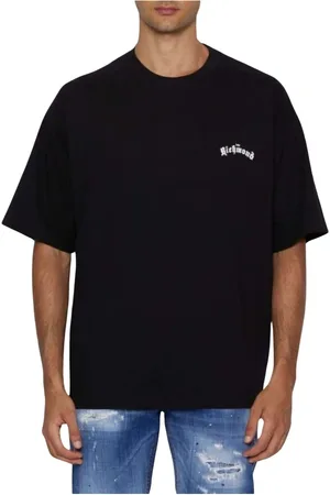 John Richmond Koszulki, Mężczyzna, Czarny, M, Bawełna, Koszulka Casual