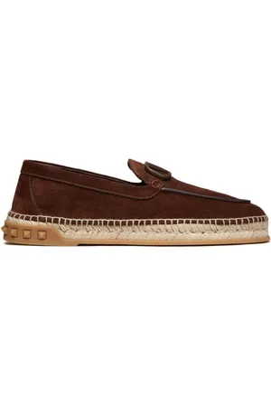 VALENTINO GARAVANI Buty, Mężczyzna, brązowy, 40 EU, Zamsz, Brązowe espadryle z zamszu z sygnaturą VLogo