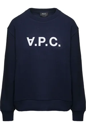 A.P.C. Bluzy, Kobieta, Niebieski, M, Niebieski Bluza z Logo na Piersi