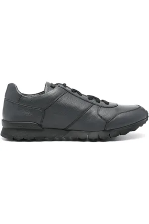 Kiton Buty, Mężczyzna, Niebieski, 43 EU, Skóra, Granatowe skórzane sneakersy