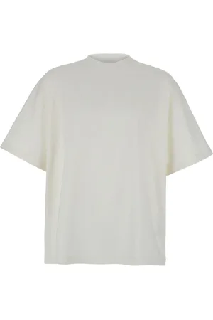 Jil Sander Koszulki, Mężczyzna, Biały, S, Bawełna, Bawełniana koszulka z nadrukiem logo