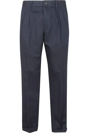 Incotex Spodnie, Mężczyzna, Niebieski, W35, Bawełna, Niebieskie spodnie typu chinos z bawełny i lnu