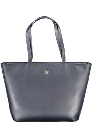Tommy Hilfiger Torebki, Kobieta, Niebieski, ONE SIZE, Poliester, Niebieska torebka na ramię z zamkiem błyskawicznym