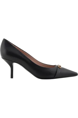 Emporio Armani Buty, Kobieta, Czarny, 41 1/2 EU, Czarne płaskie buty z metalowym logo