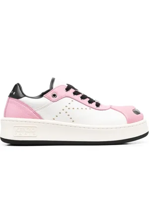 Kenzo Buty, Kobieta, Różowy, 36 EU, Skóra, Wyrafinowane Różowe Sneakersy