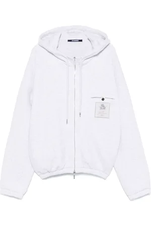 Jacquemus Bluzy, Mężczyzna, Szary, M, Bawełna, Szara rozpinana bluza Heather Grey