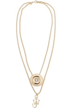 J.W.Anderson Akcesoria, Kobieta, Żółty, ONE SIZE, Elegancki Złoty Naszyjnik z Zawieszką