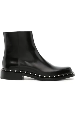 VALENTINO GARAVANI Buty, Mężczyzna, Czarny, 40 EU, Skóra, Rockstud Leather Botki
