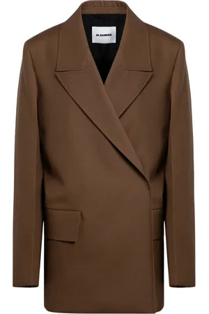 Jil Sander Kurtki, Kobieta, brązowy, S, Wełna, Dwurzędowa marynarka