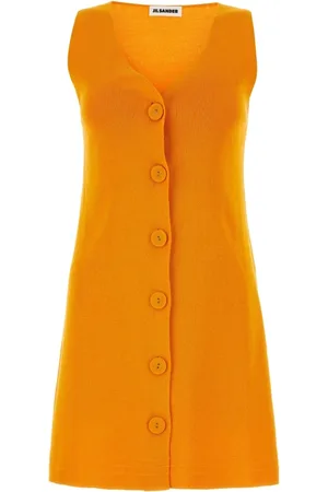 Jil Sander Sukienki, Kobieta, Pomarańczowy, S, Bawełna, Chic Abito Dress