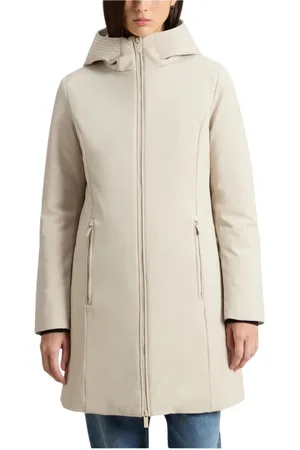 Woolrich Płaszcze, Kobieta, Beżowy, S, Poliester, Tech Softshell Wodoodporna Parka