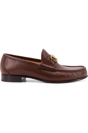VALENTINO GARAVANI Buty, Mężczyzna, brązowy, 40 EU, Skóra, Skórzane mokasyny z detalem VLogo Signature