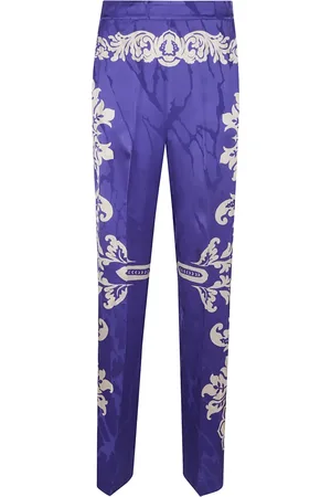 Etro Spodnie, Kobieta, Niebieski, S, Niebieskie Wielobarwne Spodnie Damskie Stylowy Komfort
