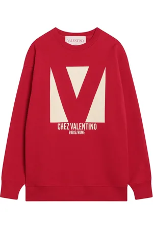 VALENTINO GARAVANI Bluzy, Kobieta, Czerwony, S, Len, Crewneck Sweatshirt