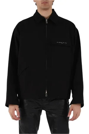 Ih Nom Uh Nit Kurtki, Mężczyzna, Czarny, L, Denim, Kurtka Canvas Mask z Szczegółami z Denimu
