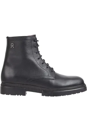Tommy Hilfiger Buty, Mężczyzna, Czarny, 43 EU, Skóra, Sznurowane termo botki z protektorem