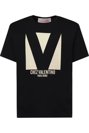 VALENTINO GARAVANI Koszulki, Mężczyzna, Czarny, 2XL, Bawełna, T-shirt Chez Print