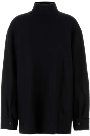 Jil Sander Swetry, Kobieta, Czarny, S, Wełniana bluzka z golfem