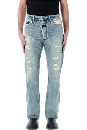 FEAR OF GOD Jeansy, Mężczyzna, Niebieski, W33, Vintage Naprawione Indigo Jeansyy