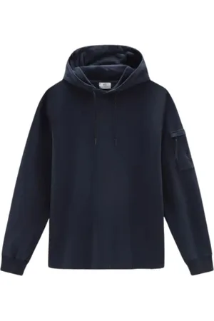Woolrich Bluzy, Mężczyzna, Niebieski, M, Bawełna, Bluza z kapturem