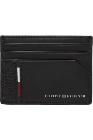 Tommy Hilfiger Akcesoria, Mężczyzna, Czarny, ONE SIZE, Skóra, Elegancki skórzany portfel