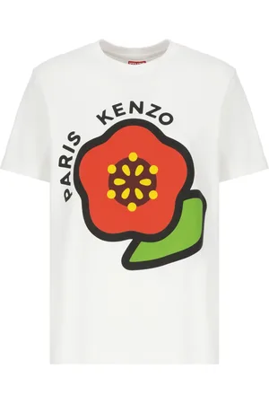 Kenzo Koszulki, Kobieta, Biały, XS, Bawełna, Biały bawełniany T-shirt z nadrukiem logo