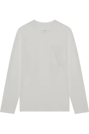 Jil Sander Koszulki, Mężczyzna, Biały, M, Bawełna, Koszulka z Długim Rękawem i Okrągłym Dekoltem