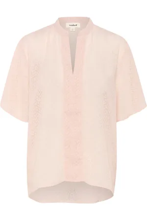 Soaked in Luxury Bluzki, Kobieta, Różowy, L, Poliester, Elegancka Amily Blouse in Whisper White