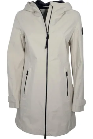 Woolrich Płaszcze, Mężczyzna, Szary, M, Poliester, Wodoodporna parka letnia Light Oak