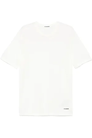 Jil Sander Koszulki, Mężczyzna, Biały, XL, Bawełna, Bawełniany T-shirt z nadrukiem logo