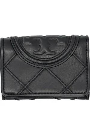 Tory Burch Akcesoria, Kobieta, Czarny, ONE SIZE, Skóra, Fleming Small Wallet