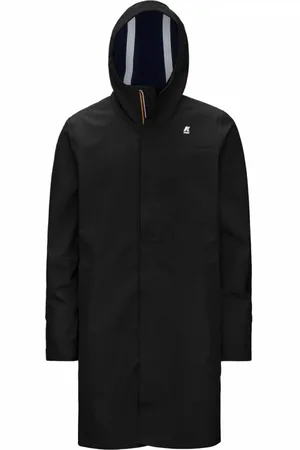 K-Way Kurtki, Mężczyzna, Czarny, M, Nylon, Długa Parka z Kapturem