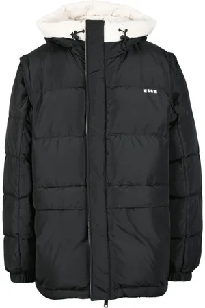 Msgm Kurtki, Mężczyzna, Czarny, L, Poliester, Padded Jacket