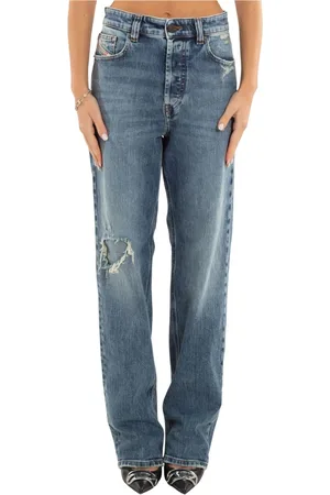 Diesel Jeansy, Kobieta, Niebieski, W29, Vintage Ripped Regular Jeansy