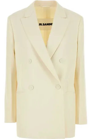 Jil Sander Kurtki, Kobieta, Beżowy, S, Wełna, Kremowa wełniana marynarka