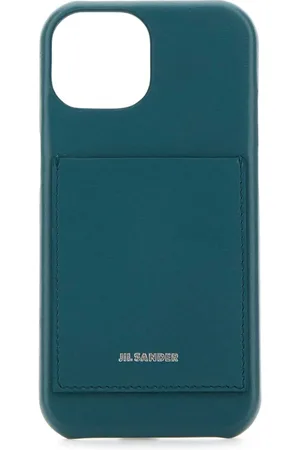 Jil Sander Akcesoria, Kobieta, Niebieski, ONE SIZE, Skóra, Skórzane etui na i Phone 15