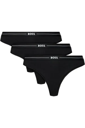 HUGO BOSS Bielizna, Kobieta, Czarny, L, Bawełna, Zestaw 3 stringów