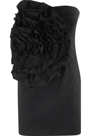 ROTATE Sukienki, Kobieta, Czarny, XS, 3D Big Flower Mini Sukienka Czarna