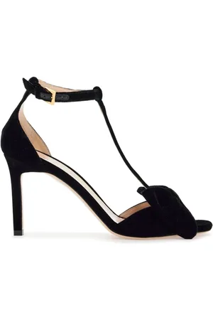 Tom Ford Buty, Kobieta, Czarny, 39 EU, Skóra, Sandały z wiskozy na średnim obcasie