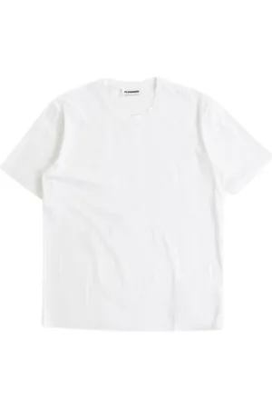 Jil Sander Koszulki, Mężczyzna, Biały, L, Bawełna, Biała bawełniana koszulka z okrągłym dekoltem