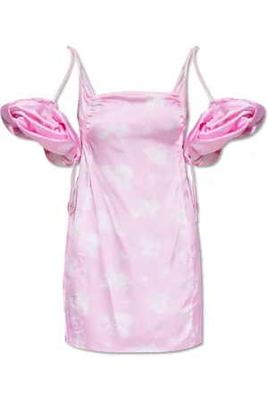 Jacquemus Sukienki, Kobieta, Różowy, S, Satyna, Chou Mini Slip Dress