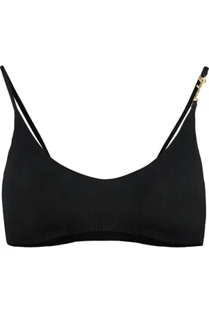 Jacquemus Koszulki, Kobieta, Czarny, L, Poliester, Dzianinowy Krótki Top
