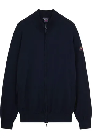 Paul & Shark Swetry, Mężczyzna, Niebieski, M, Wełna, Cardigan Full Zip